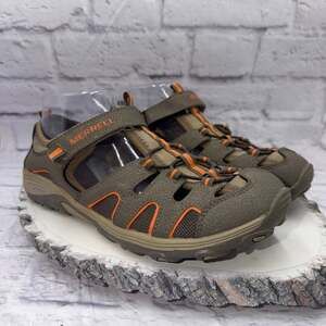 Merrell Hydro H2O Sandals Boys Size 6.5 Gray Leather Hiking Water Shoes
